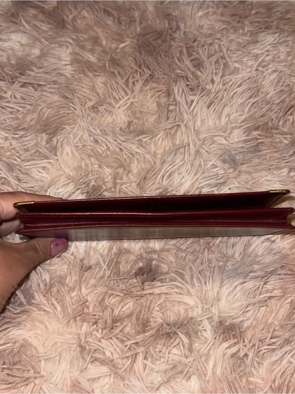 Vintage Must de Cartier Burgundy Leather Continental Wallet